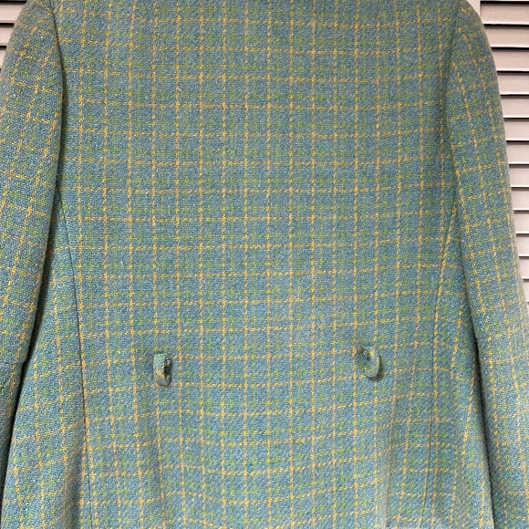 Vintage 1960s Double Breasted Wool Plaid Tweed Jacket Small USA - Picture 11 of 16